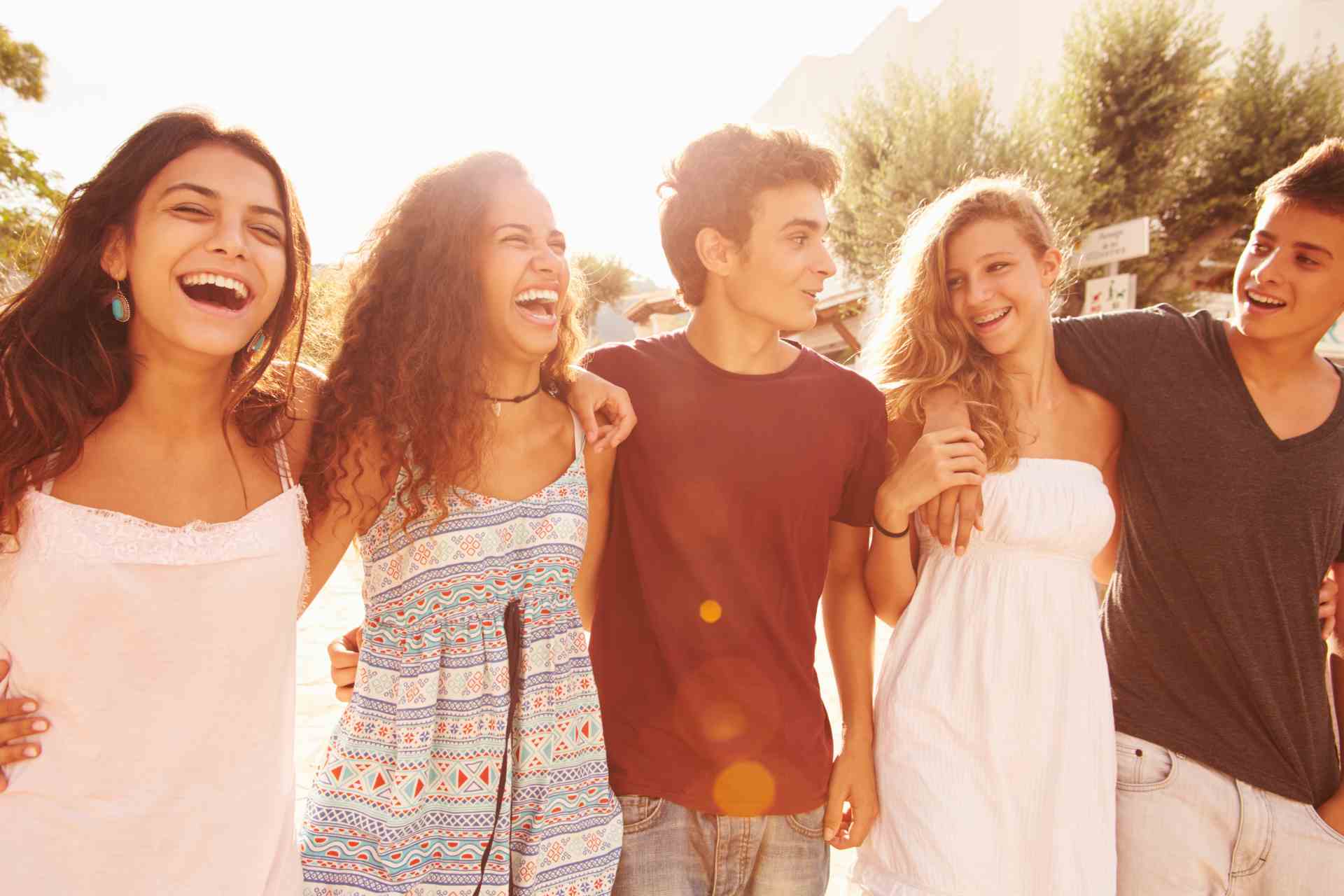 Group of Teen Friends Smiling Together